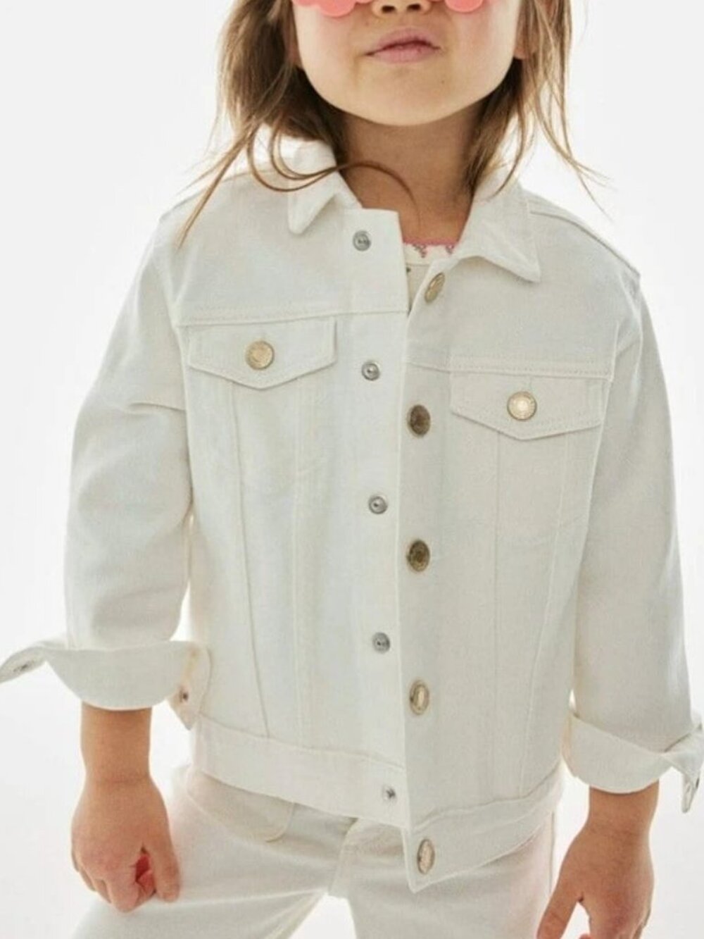 New TOMMY BAHAMA Baby Girl White Jean Jacket 4T